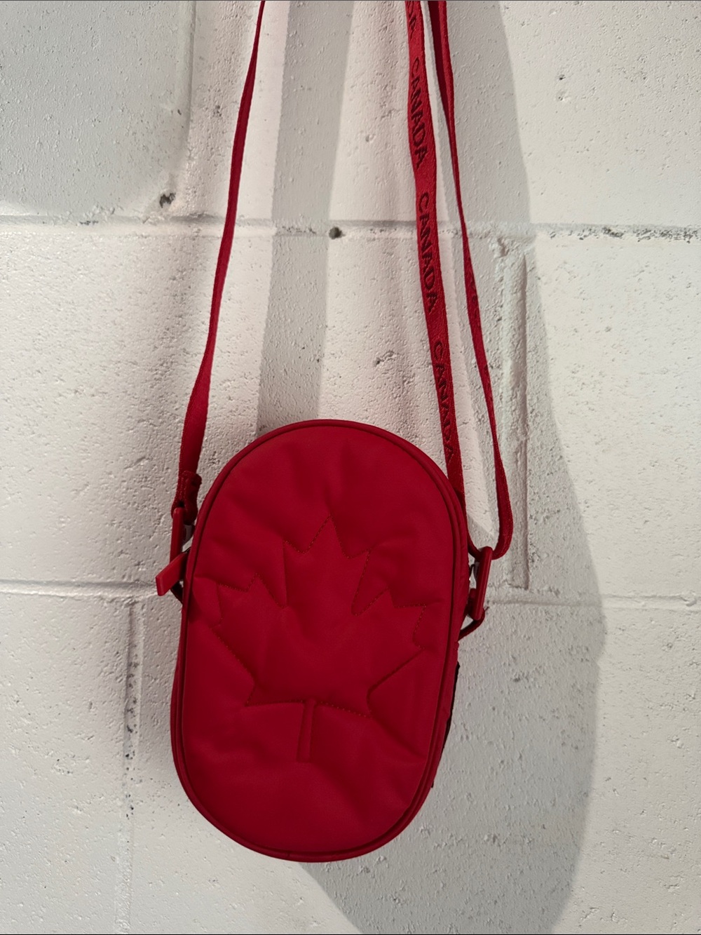lululemon athletica Red Quilted Maple Leaf Crossbody Bag
